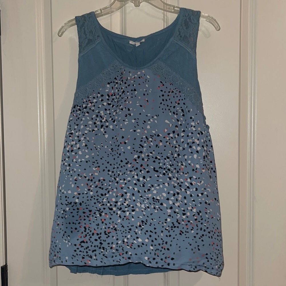 Maurice’s Blue Tank with Lace Detail, Size L